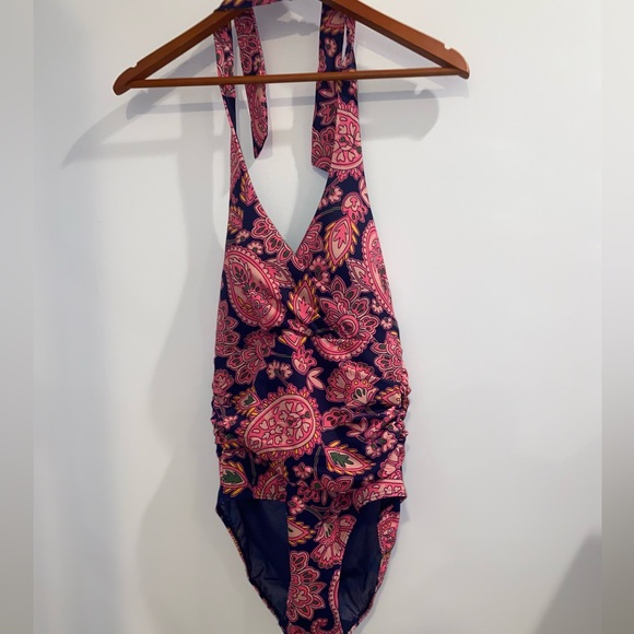 Boden Levanzo Ruched Halter Swimsuit fiesta multi color paisley Size US 6R - Picture 4 of 12